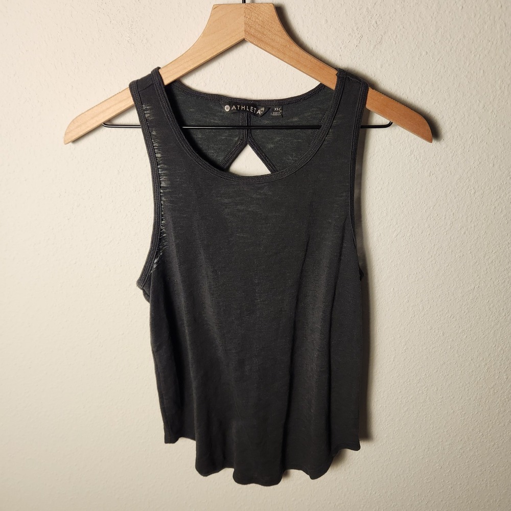 Athleta Breezy Cutout Tank Black XS 291851